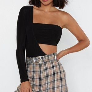 NWT Nasty Gal Out of Excuses One Shoulder Bodysuit